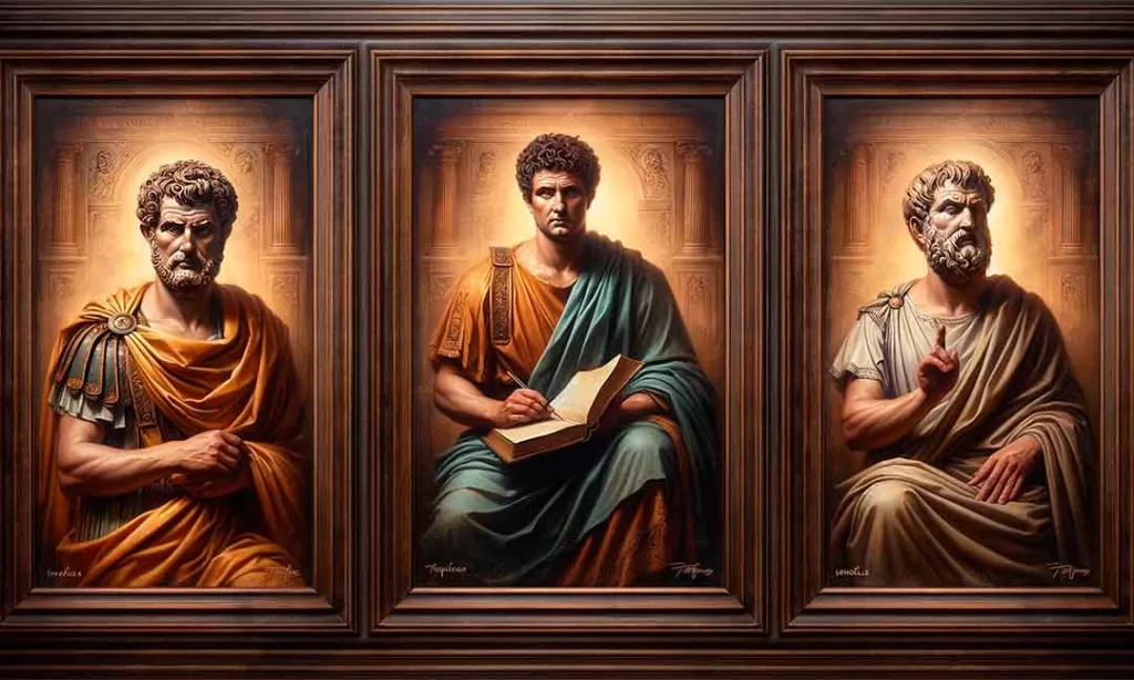Marco Aurelio, Séneca y Epicteto